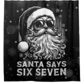 67 Meme Funny Santa Says Six Seven Christmas Douchegordijn (Voorkant)