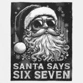 67 Meme Funny Santa Says Six Seven Christmas Fleece Deken (Voorkant)