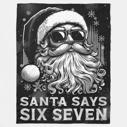 67 Meme Funny Santa Says Six Seven Christmas Fleece Deken (Voorkant)