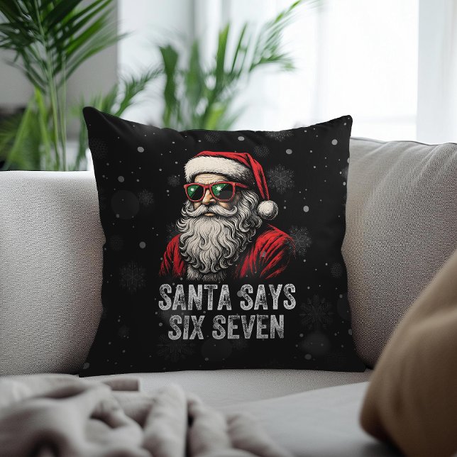 67 Meme Funny Santa Says Six Seven Christmas Kussen (Creator heeft geüpload)