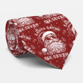 67 Meme Funny Santa Says Six Seven Christmas Stropdas (Opgerold)