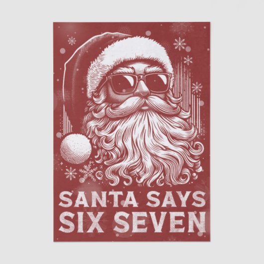 67 Meme Funny Santa Says Six Seven Christmas Tissuepapier (Voorkant)