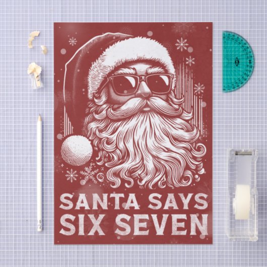 67 Meme Funny Santa Says Six Seven Christmas Tissuepapier (Craft)