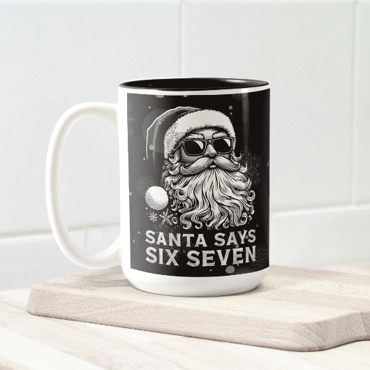 67 Meme Funny Santa Says Six Seven Christmas Tweekleurige Koffiemok