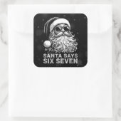 67 Meme Funny Santa Says Six Seven Christmas Vierkante Sticker (Tas)