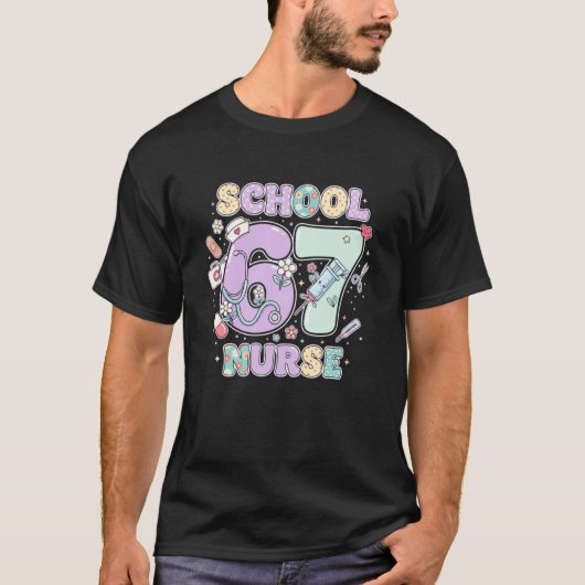 67 Meme Funny School Nurse Six Seven Meme Boys Gir T-shirt (Voorkant)