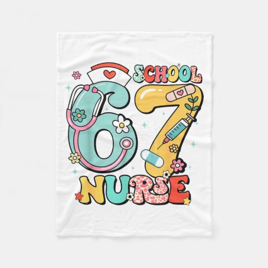67 Meme Funny School Nurse Six Seven Meme  Fleece Deken (Voorkant)