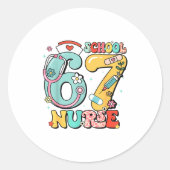 67 Meme Funny School Nurse Six Seven Meme  Ronde Sticker (Voorkant)