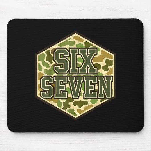 67 Meme Funny Six Seven Camo 6 7 Brainrot Gen Z Ki Muismat (Voorkant)