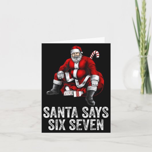 67 Meme Funny Six Seven Christmas 6-7 Meme Santa 6 Kaart (Voorkant)