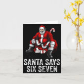 67 Meme Funny Six Seven Christmas 6-7 Meme Santa 6 Kaart (Gele Bloem)