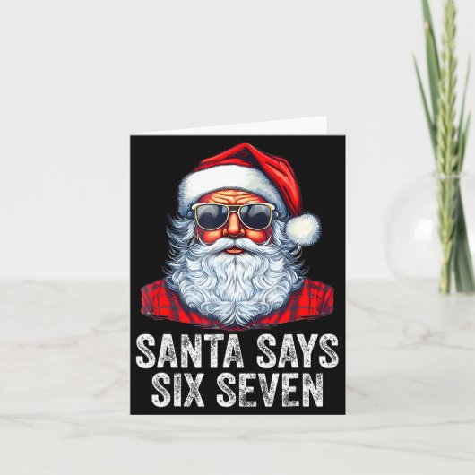 67 Meme Funny Six Seven Christmas 6-7 Meme Santa 6 Kaart (Voorkant)