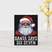 67 Meme Funny Six Seven Christmas 6-7 Meme Santa 6 Kaart (Gele Bloem)