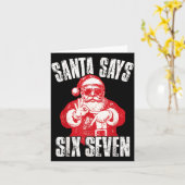 67 Meme Funny Six Seven Christmas 6-7 Meme Santa 6 Kaart (Gele Bloem)