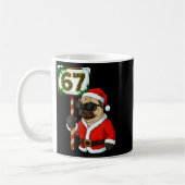 67 Meme Funny Six Seven Christmas Pug Dog Lover Koffiemok (Links)