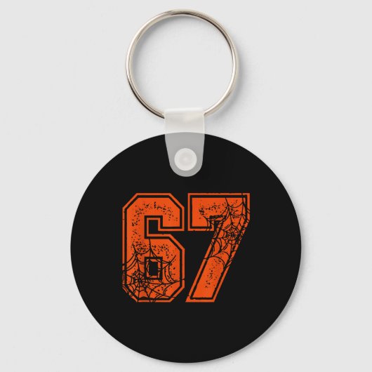 67 Meme Funny Six Seven Gen Alpha Halloween Pumpki Sleutelhanger (Voorkant)