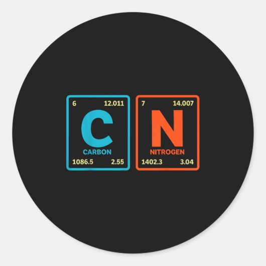 67 Meme Funny Teacher Science Periodic Table Retro Ronde Sticker (Voorkant)