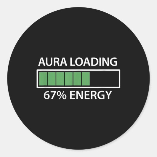 67 Meme Gen Alpha Aura Laden  Ronde Sticker (Voorkant)