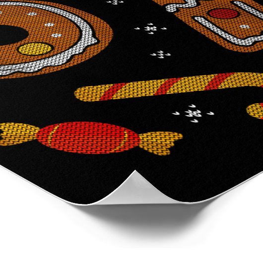 67 Meme Gingerbread Candy Cane Christmas Ugly Swea Poster (Hoek)