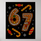 67 Meme Gingerbread Candy Cane Christmas Ugly Swea Poster (Voorkant)