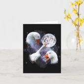 67 Meme Goose Howling At The Moon Funny Six Seven  Kaart (Gele Bloem)