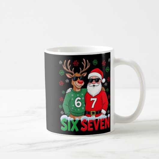 67 Meme Grappig Kerstman Santa Zes Zeven Koffiemok (Rechts)