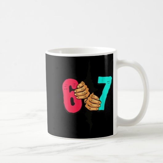 67 Meme Grappig Zes Zeven Gen Alpha Jargon Kerstmi Koffiemok (Rechts)