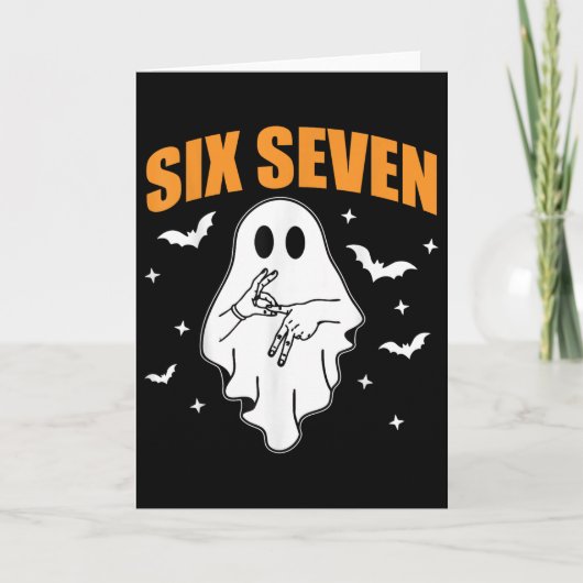 67 Meme Grappige Geest Halloween Geheugen 6 7 Zes Kaart (Voorkant)