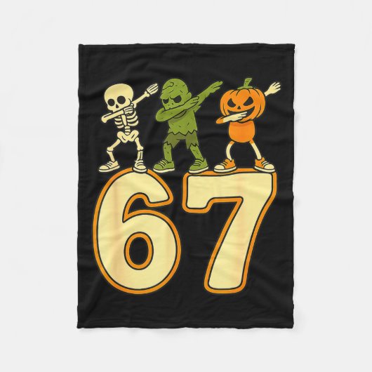 67 Meme Grappige Halloween-nummers Zes Zeven Manne Fleece Deken (Voorkant)