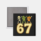 67 Meme Grappige Halloween Nummers Zes Zeven Manne Magneet (Voorkant / Achterkant)