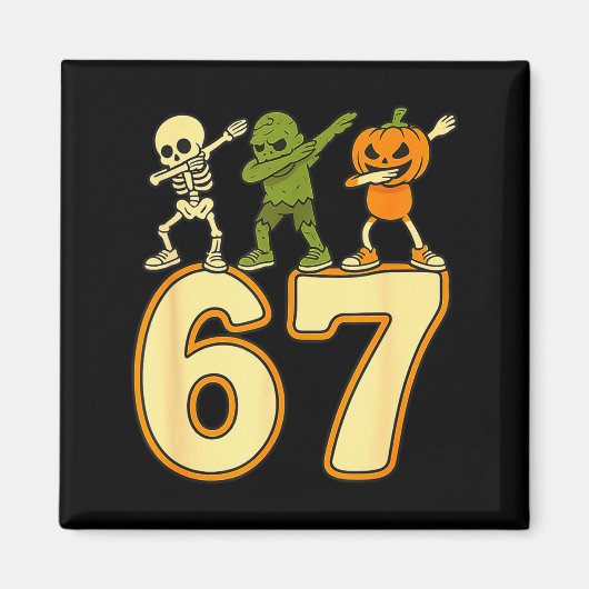 67 Meme Grappige Halloween Nummers Zes Zeven Manne Magneet (Voorkant)