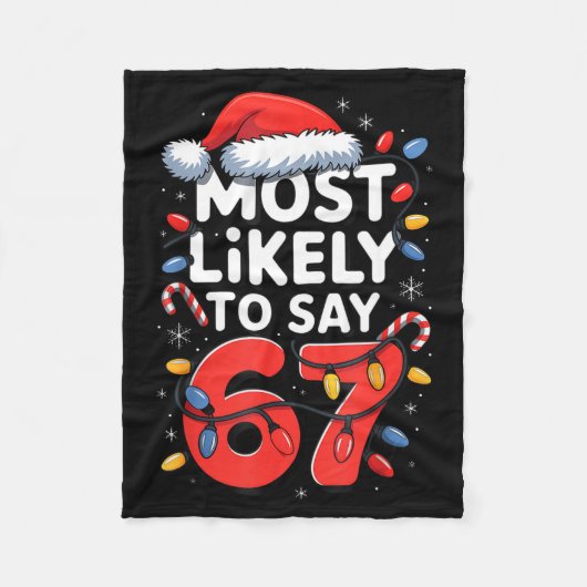 67 Meme Grappige Kerst Meme Ontwerp Waarschijnlijk Fleece Deken (Voorkant)