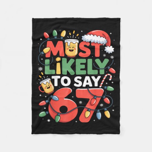 67 Meme Grappige Kerst Meme Ontwerp Waarschijnlijk Fleece Deken (Voorkant)