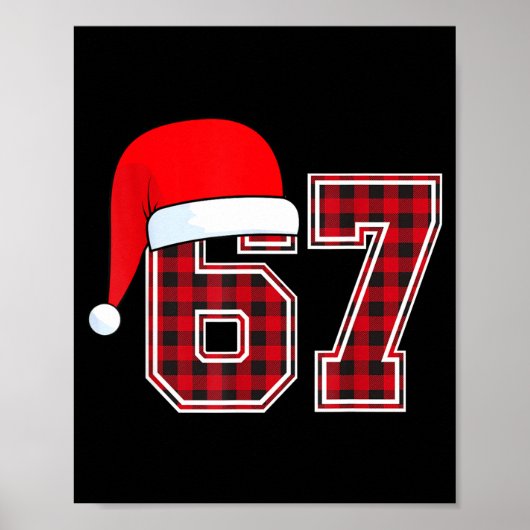 67 Meme Grappige Kerst Rode Geruite Xmas Pyjama Sl Poster (Voorkant)