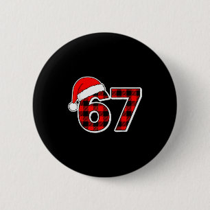 67 Meme Grappige Kerst Rode Geruite Xmas Pyjama Sl Ronde Button 5,7 Cm