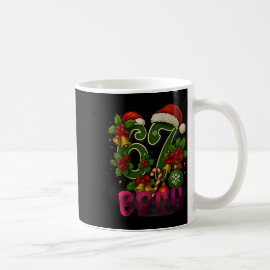 67 Meme Grappige Kerst Rode Geruite Xmas Pyjama's Koffiemok (Rechts)