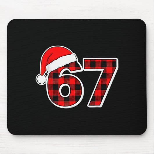 67 Meme Grappige Kerst Rood Geruit Kerst Pyjama Sl Muismat (Voorkant)