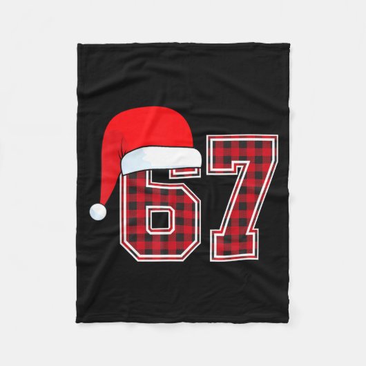 67 Meme Grappige Kerst Rood Geruit Xmas Pyjama Sla Fleece Deken (Voorkant)