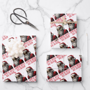 67 Meme Grappige Kerstman Zegt Zes Zeven Kerstmis Inpakpapier Vel