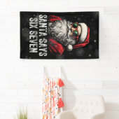 67 Meme Grappige Kerstman Zegt Zes Zeven Kerstmis Spandoek (Insitu)