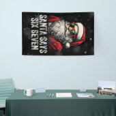 67 Meme Grappige Kerstman Zegt Zes Zeven Kerstmis Spandoek (Beurs)