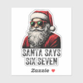 67 Meme Grappige Kerstman Zegt Zes Zeven Kerstmis Sticker (Vel)
