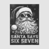 67 Meme Grappige Kerstman Zegt Zes Zeven Kerstmis Tissuepapier (Voorkant)