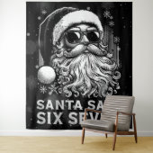 67 Meme Grappige Kerstman Zegt Zes Zeven Kerstmis Wandkleed (In situ)