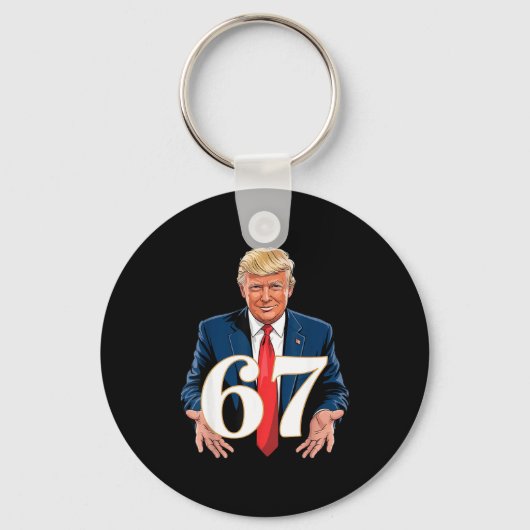 67 Meme Grappige Trump 67 Handen Meme Jargon 6 7 H Sleutelhanger (Voorkant)