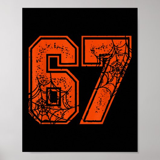 67 Meme Grappige Zes Zeven Gen Alpha Halloween Pom Poster (Voorkant)