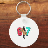 67 Meme Grappige Zes Zeven Gen Alpha Sla Jingle 6 Sleutelhanger (Voorkant)