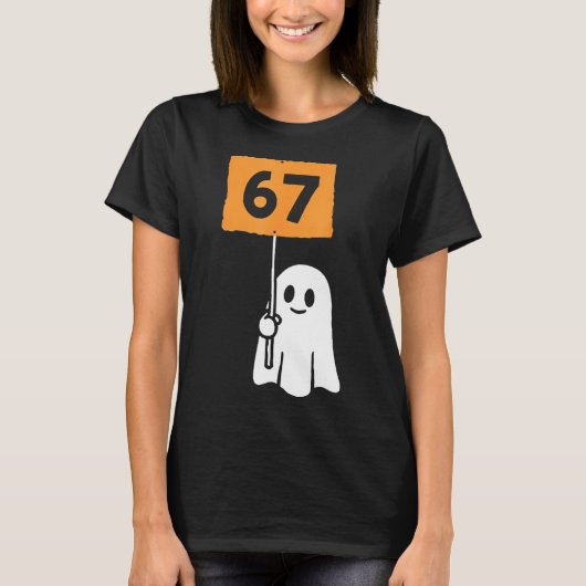 67 Meme Grappige Zes Zeven Halloween T-shirt (Voorkant)
