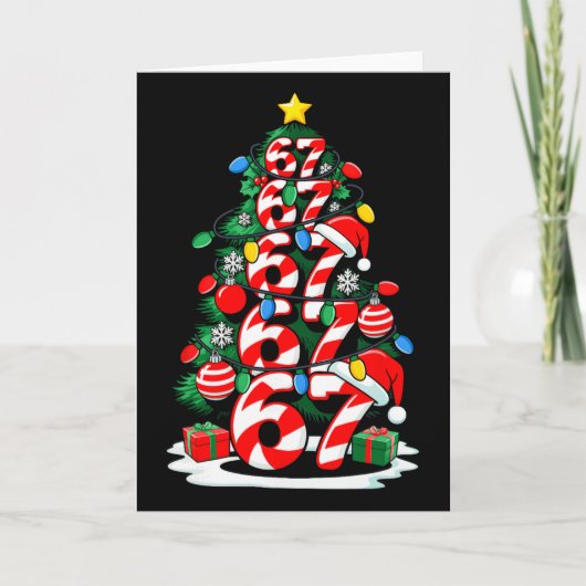 67 Meme Grappige Zes Zeven Kerstboom Lichtjes Kers Kaart (Voorkant)