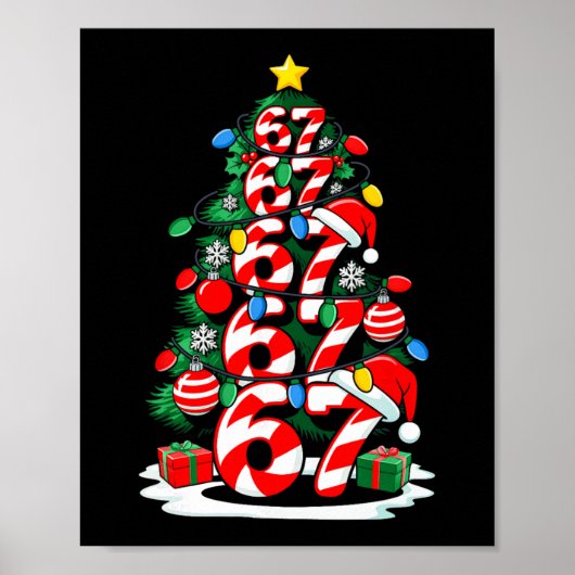 67 Meme Grappige Zes Zeven Kerstboom Lichtjes Kers Poster (Voorkant)